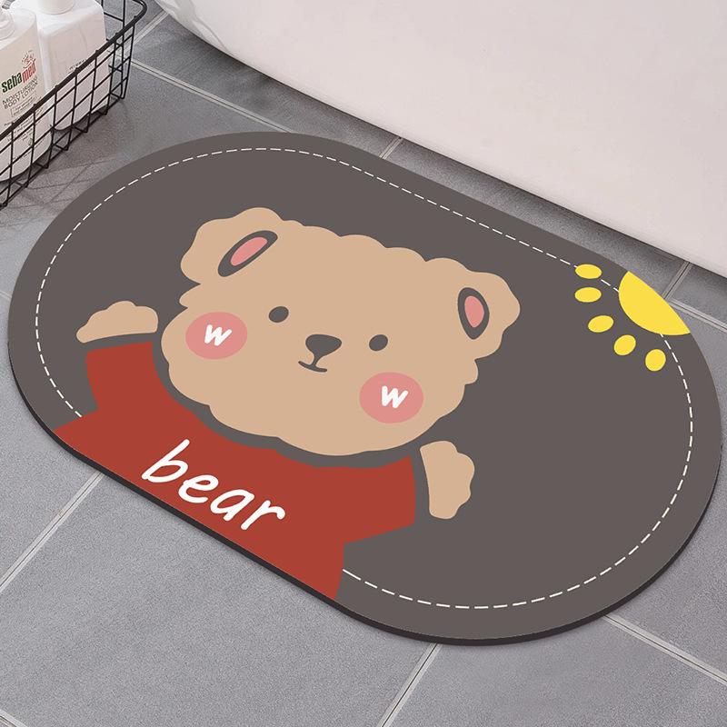 Desene animate cu uscare rapidă, pernă absorbantă, bucătărie, podea, ușă, covor, baie, antiderapant, anti-murdărire, covor de toaletă, desen animat, covor