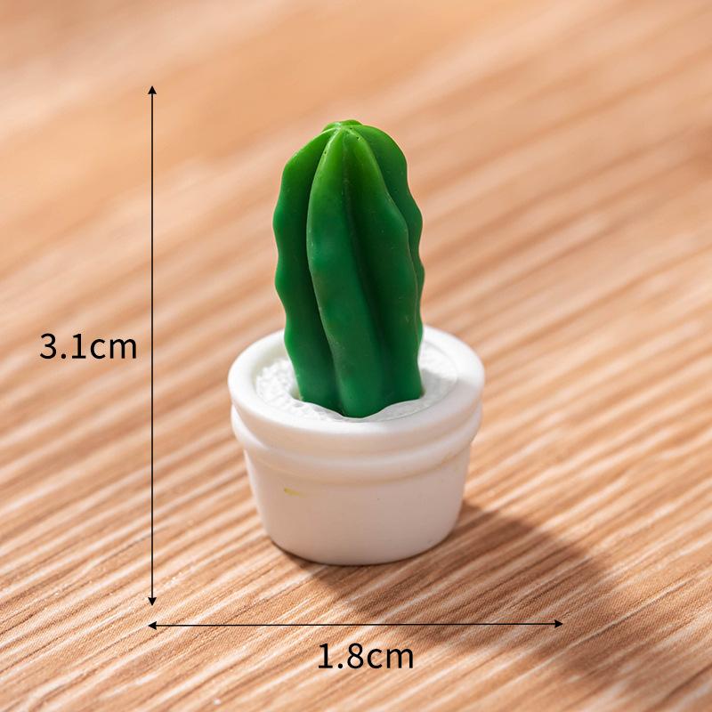 

Микро-ландшафтные украшения, имитирующие суккулентные растения, кактусы, горшочки, смоляные поделки, настольные украшения для детского домика, маленькие украшения Artificial Potted Plant