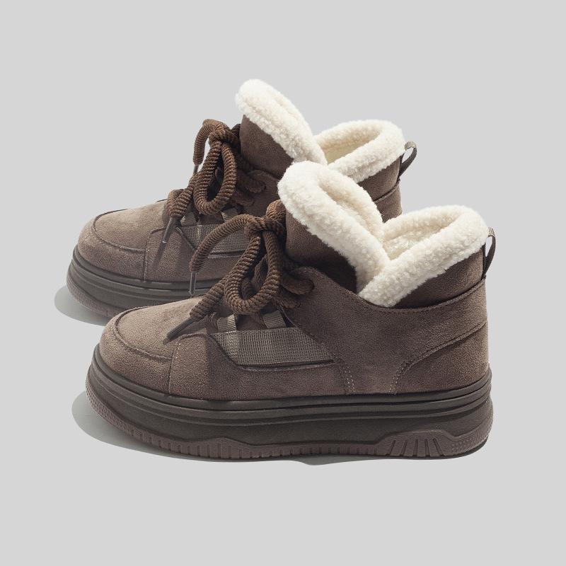 Belle warm casual platform snow boots new winter cotton shoes velvet board shoes sports style 35