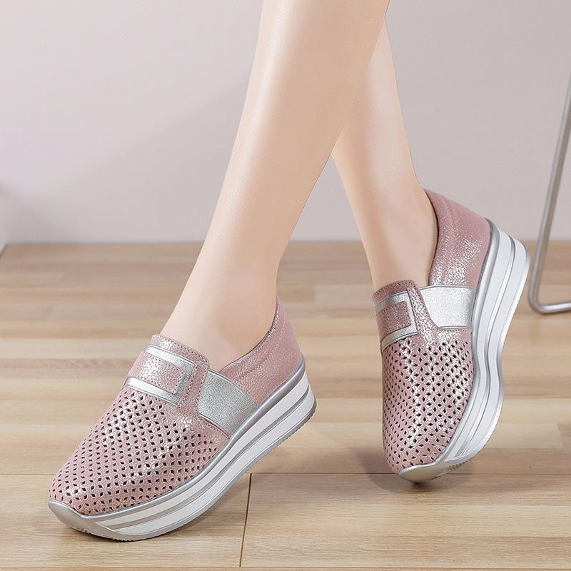 Single Shoes Women Hollow Platform Platform Shoes Women Casual Loafers All Match Shoes