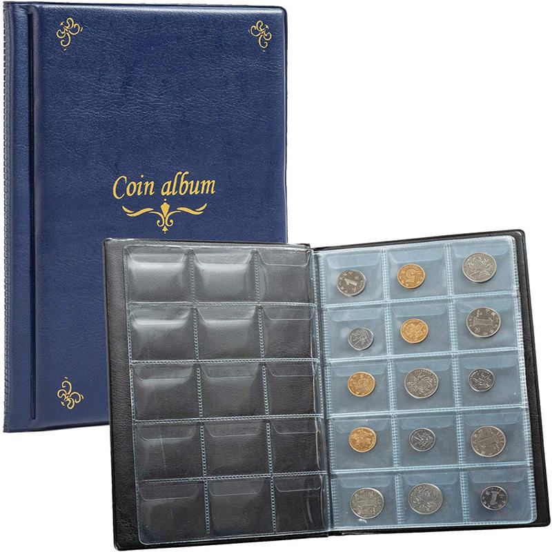 Album de Collection de Pièces de Monnaie 120 Pochettes Classeur Pieces 2 Euros Rangement Monnaie Noir 11 5x15 5cm Grille 3x3cm - Beaux-Arts et Loisirs créatifs