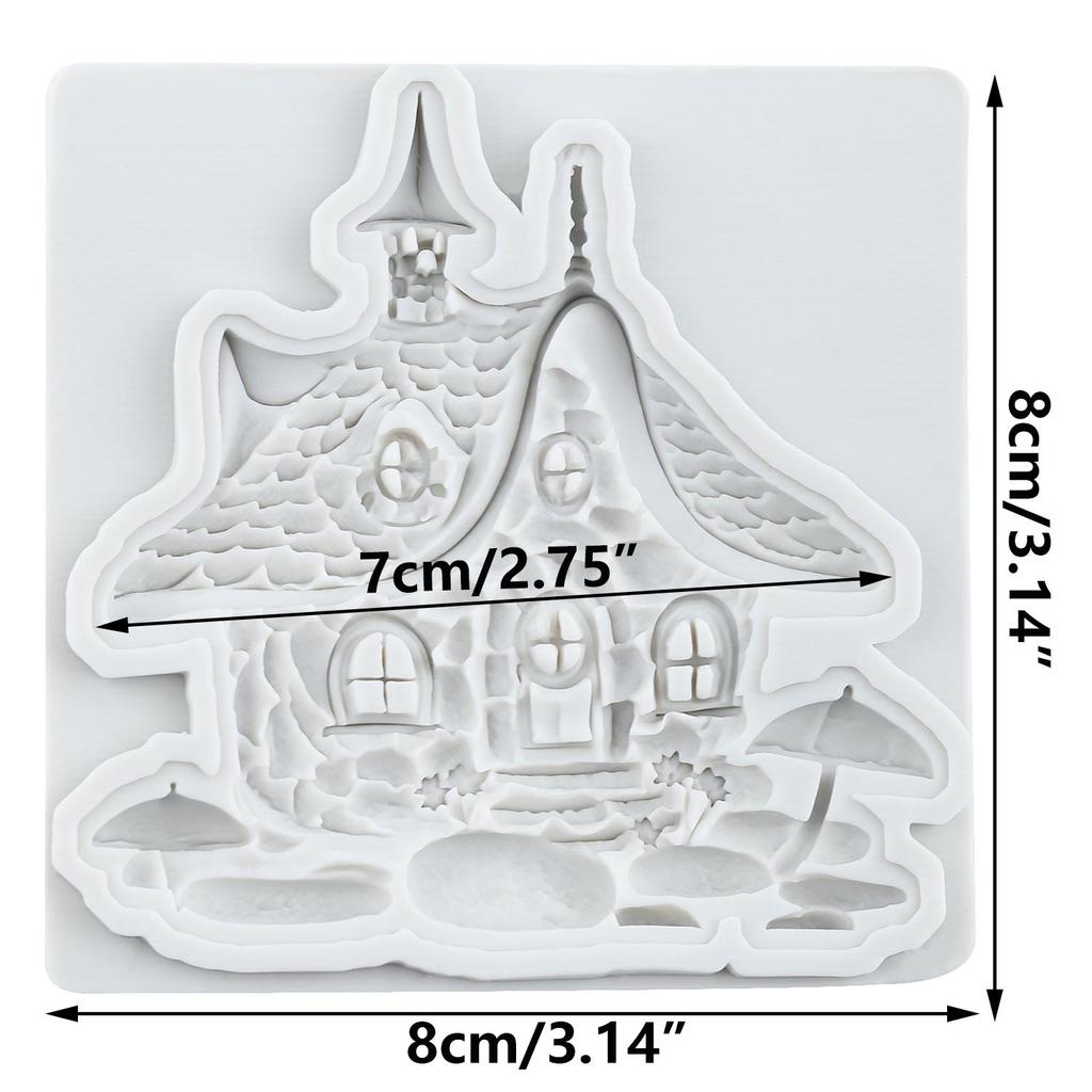 Fairy Garden House Silicone Molds Fairy House Fondant Mold Cake Decorating Tools Cupcake Topper Chocolate Candy Craft Gum Paste Polymer Clay