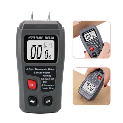 Digital Wood Moisture Meter DIYWORK Timber Damp Detector with Large LCD Display Measuring Tool Two Pins 0-99.9% Wood Humidity Tester