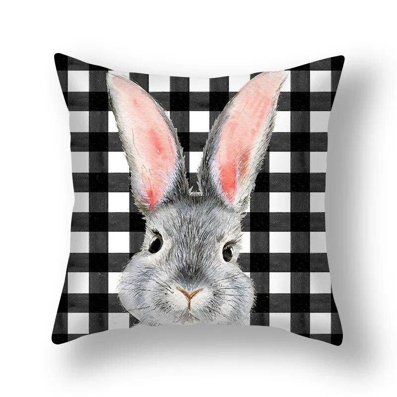 45x45 см Серия наволочек с милым кроликом и принтом, наволочки для гостиной, дивана, офисного сиденья, автомобильная поясная наволочка, украшение для дома 40x40cm