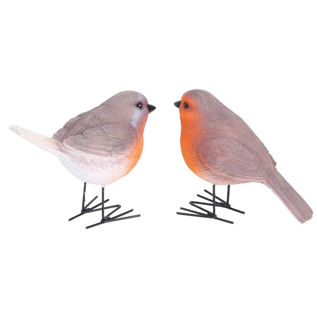 2PCS Simulation Resin Bird Decor Animal Indoor Outdoor Garden Art Craft Ornaments