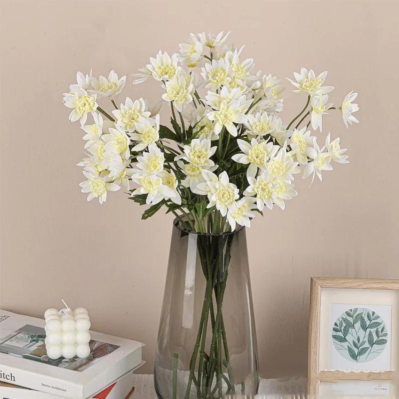 5Pc/lot Artificial Moisturizing Dandelion Real Touch Lotus Flowers for Wedding Decor Bridal Bouquet Home Decoration Party Floral