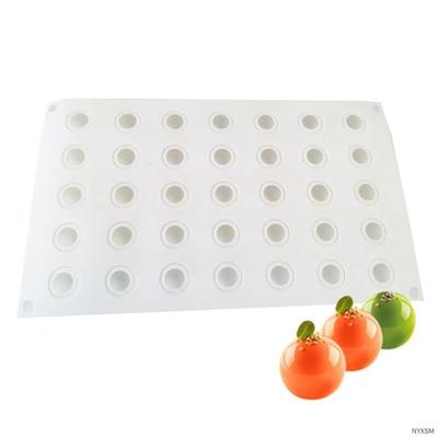 Wiederverwendbare 35-Loch-Runde Silikonformen 3D Antihaft-Mousse-Kuchenform Kugelform Backwerkzeuge Gelee-Schokoladenform Dessertzubereitung