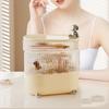 Luxury Style Desktop Storage Box With Rotating Lid For Cosmetics Jewelry Clutter