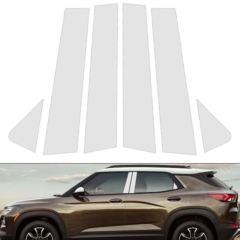 6Pcs Chrome Plated Pillar Posts Stickers Car Window Exterior Posts Trim Cover For Chevrolet TrailBlazer (crossover) 2021-2024