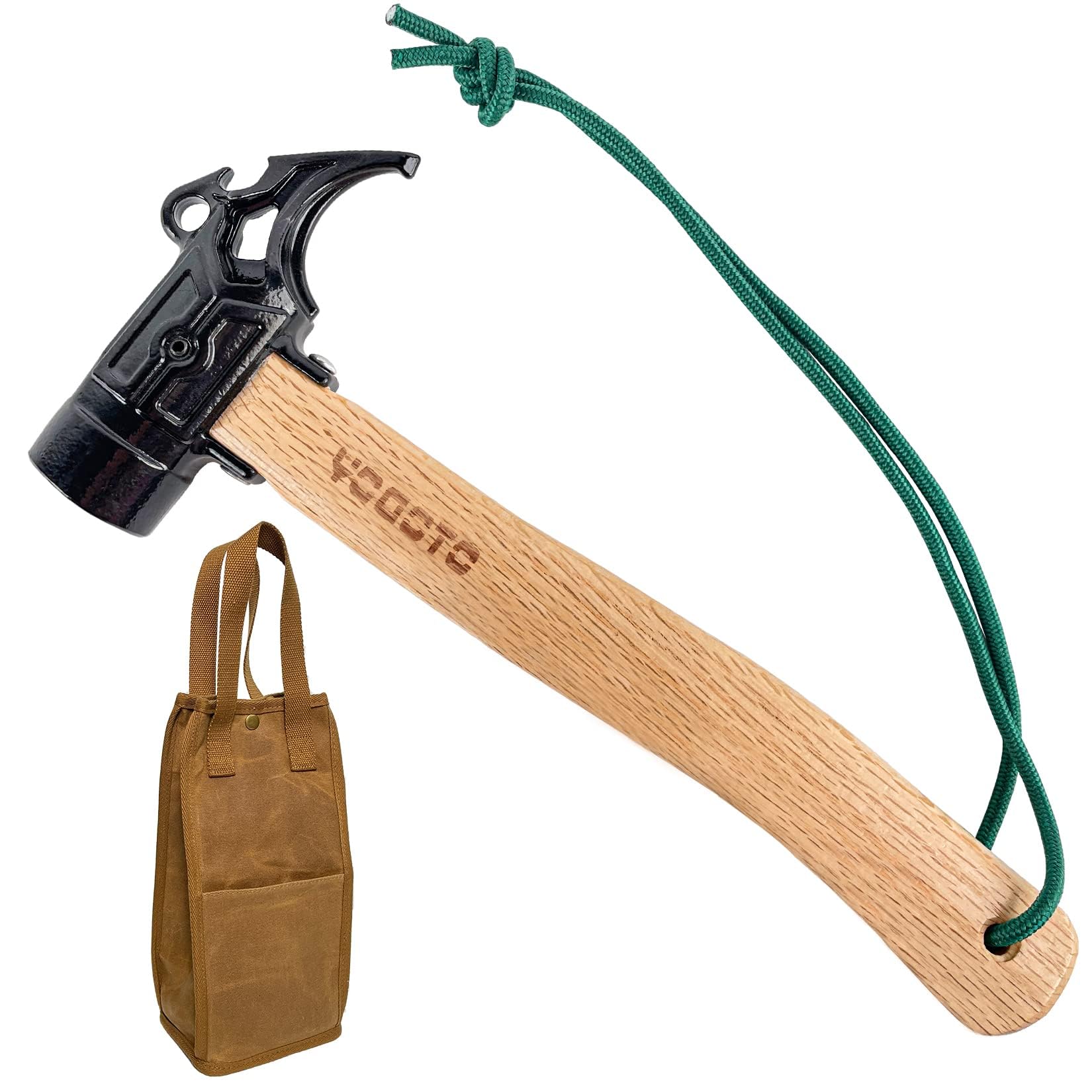 

YOGOTO Peg Hammer with Safety Belt and Storage Case (2nd Generation + Waterproof Canvas Bag (Camel))