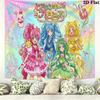 Hidden Key Precure Wall Tapestry Aesthetic Wall Hanging Printed Fabric Blanket Decorative Tapestries for Bedroom Living Room Home Decor