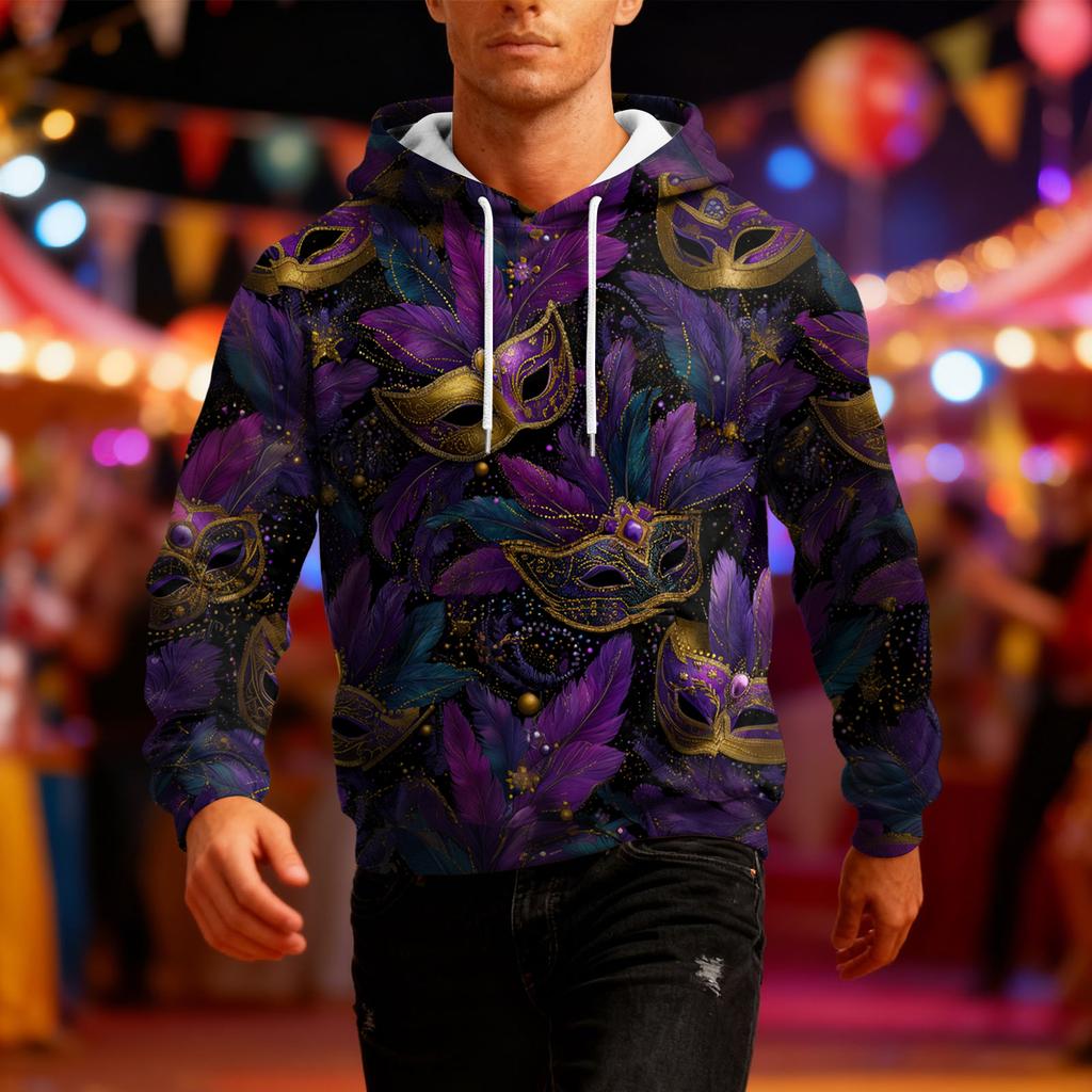 Men's Long-Sleeve Casual Hooded Sweatshirt