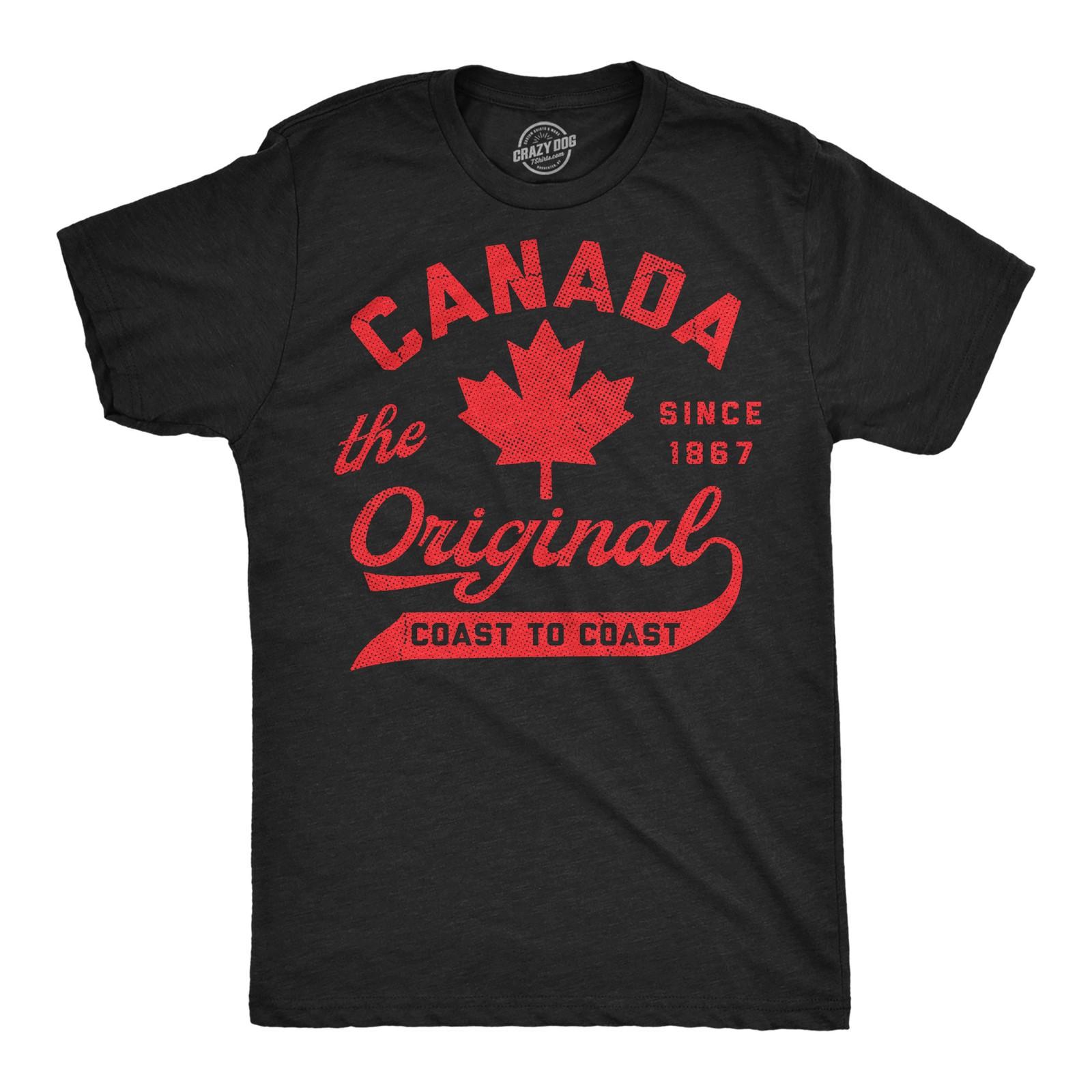 Mens Funny T Shirts Canada The Original Coast to Coast Sarcastic Canadian L