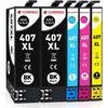 Compatible Ink Cartridges - PORCELAINE DE REUSSY - 407XL - Pack of 5 - Multi-colors - Non-OEM