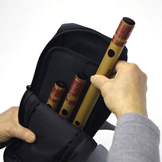 Shinobue Yokobue Soft Case V7 with Shoulder Produced by Yasushi Available In 4 Holds 6 Sonido Shinobue/Yokobue Strap, Tsukuda, Colors! Flutes, (Cream)