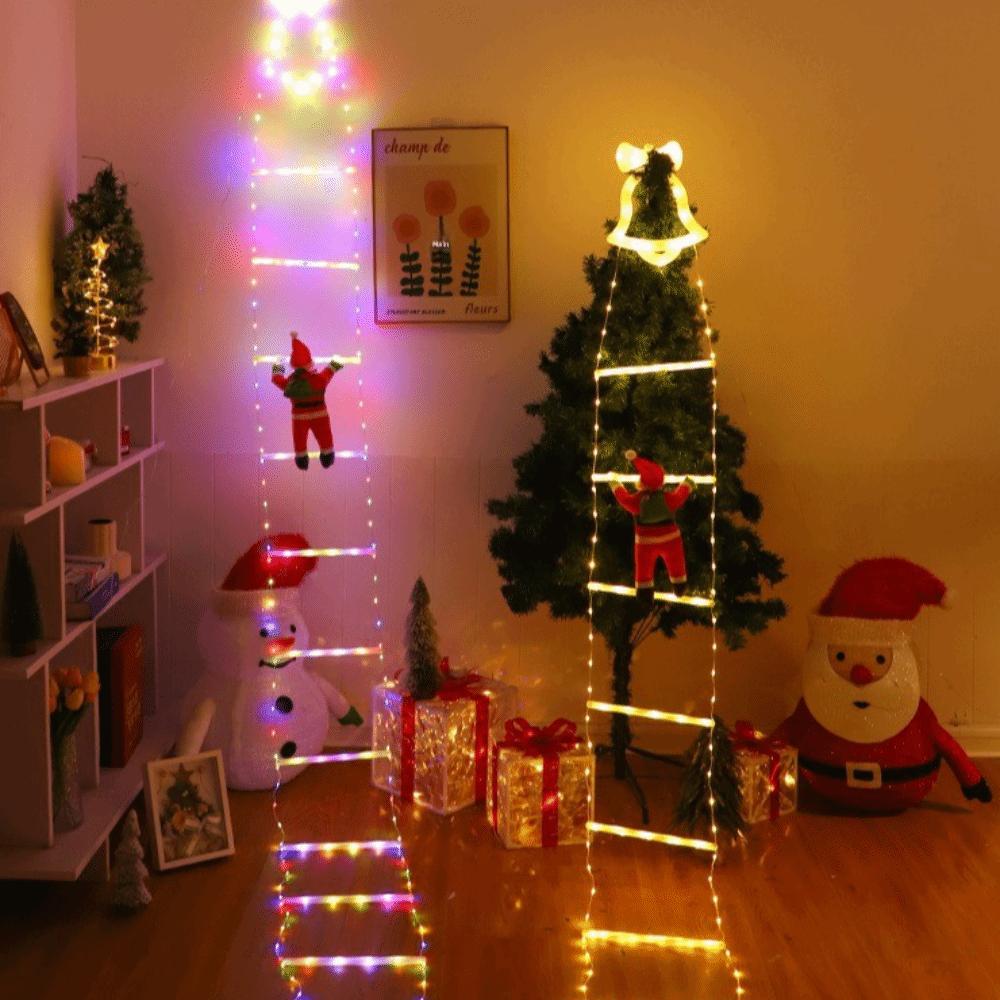 3.2M Santa Ladder LED Light 8 Flashing Modes Waterproof Climbing Santa Xmas LED Light USB Powered Xmas Ladder Lamp