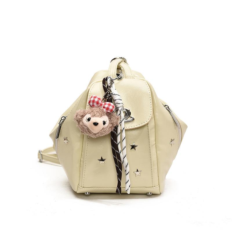 

Новый корейский рюкзак в форме сердца для девочки, женский нишевый дизайн, сумка через плечо на одном плече, сумка-ведро с ретро-текстурой no pendant белый