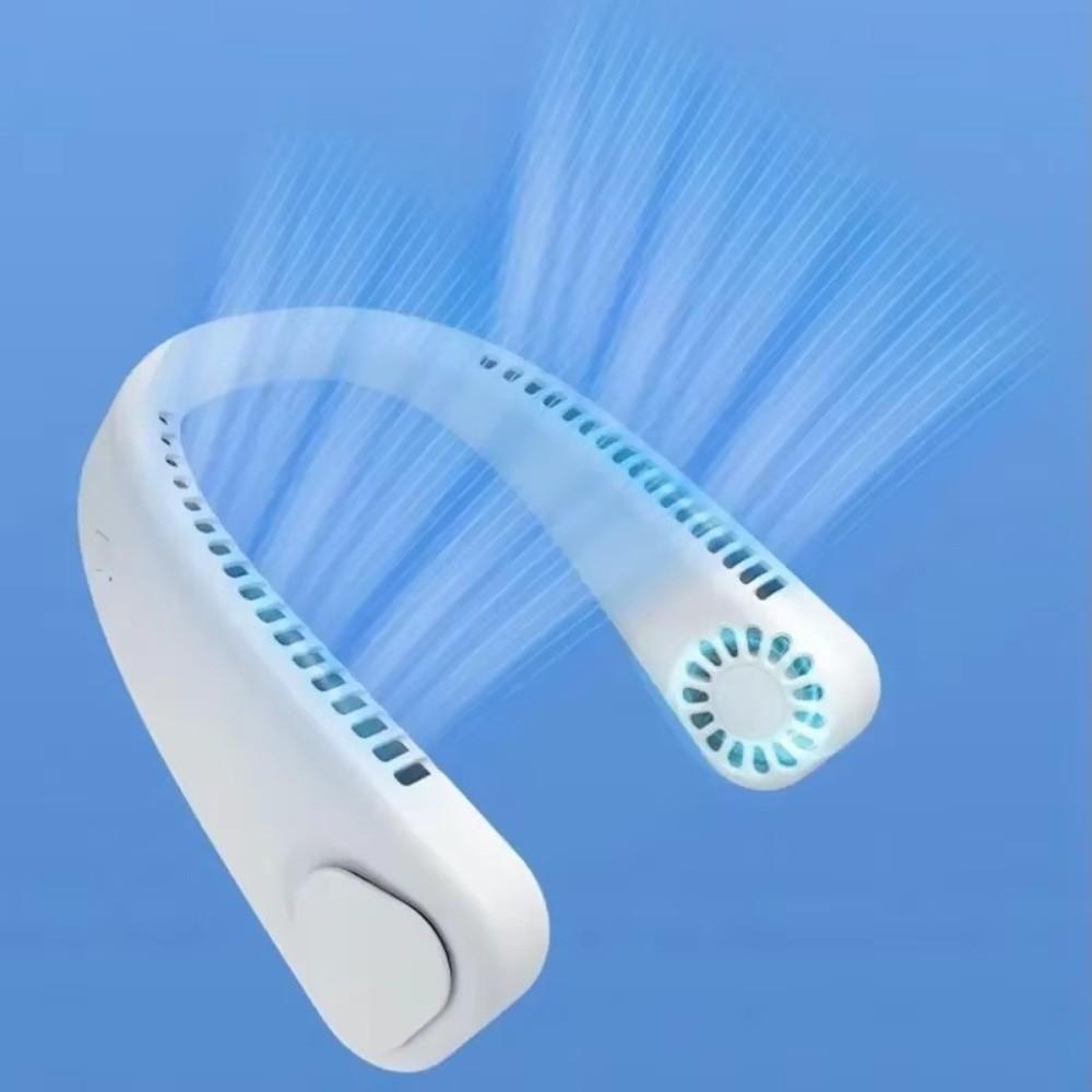 3 Speed Settings USB Rechargeable Fan Portable Wearable Fan Bladeless Neck Fan  Outdoor Sports