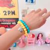 Silver Heart Bead Bracelet (8 Colors)