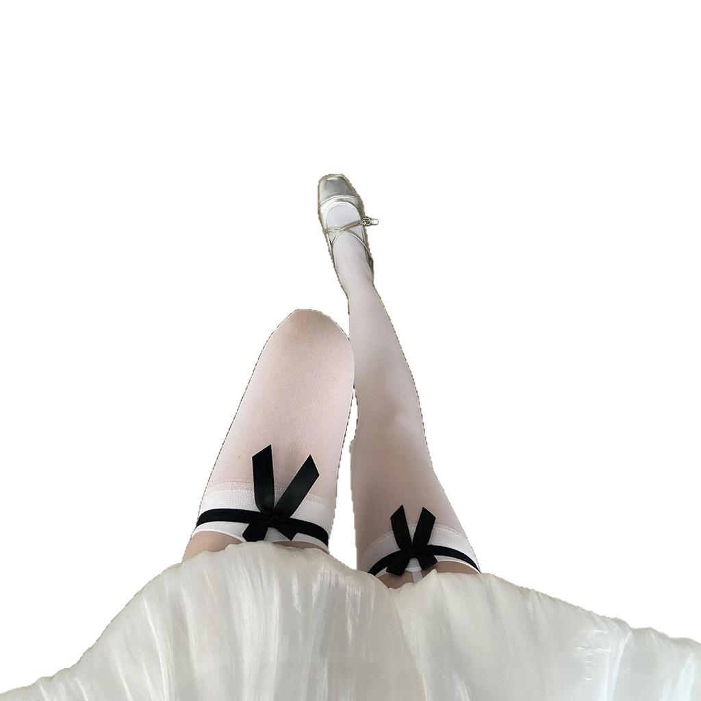 Bow Jk Long Knee Socks Children Summer Thin Lolita Velvet Sweet Ballet Style Suspenders Stockings