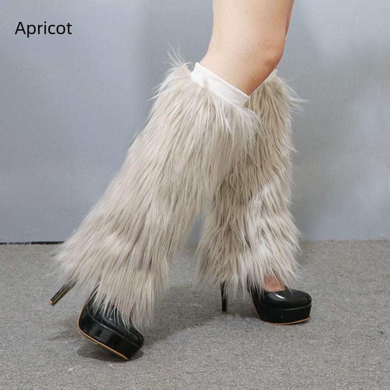 Women's Faux Fur Plush Boot Cuffs & Leg Warmers for Autumn/Winter