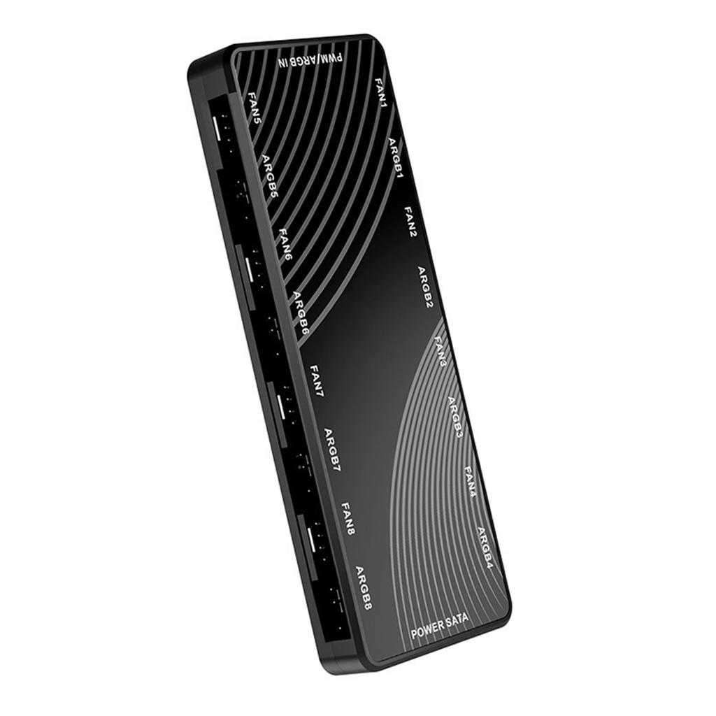 1 to 8 PWM & ARGB Hub Splitter 4Pin PWM 3Pin Addressable ARGB Adapter SATA Power Supply For Case Fan