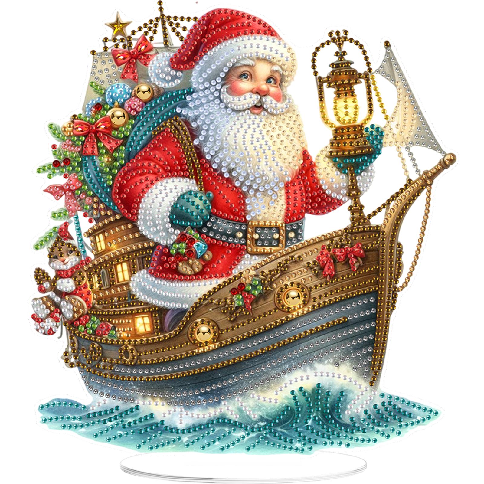 

2D Flat DIY Christmas Acrylic Desktop Diamond Art Kits Special Shaped for Adults Home Office Decor Crafts Gift