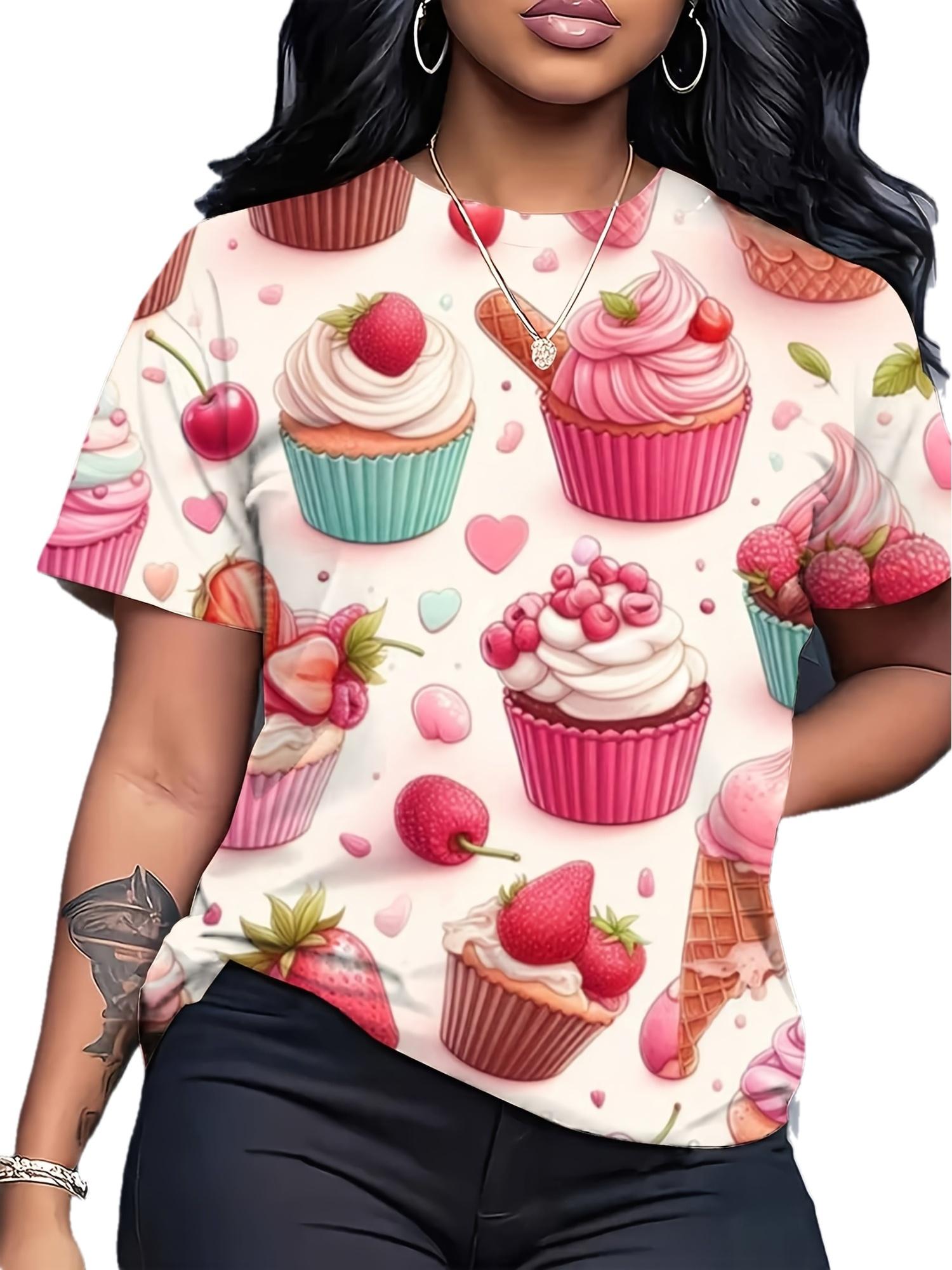 Happy Print Colorful Rainbow T-shirt Women s Happy T-shirt Dignified and Fashionable S
