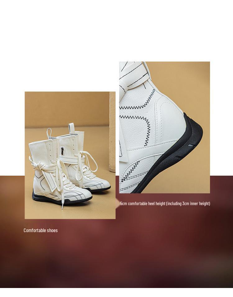 Damen Retro Martin Mid-Calf Lederstiefel - Kleine Größe, Braun, Dicke Sohle, Herbst 2025 Edition