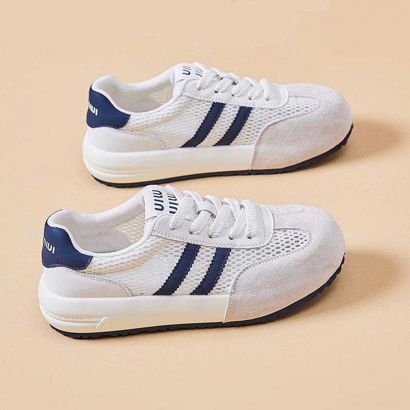 Platform Casual Board Shoes, German Training Shoes, Women's Soft Leather Little White Shoes, 2025 Spring New Sports and Leisure Versatile Women's Shoe