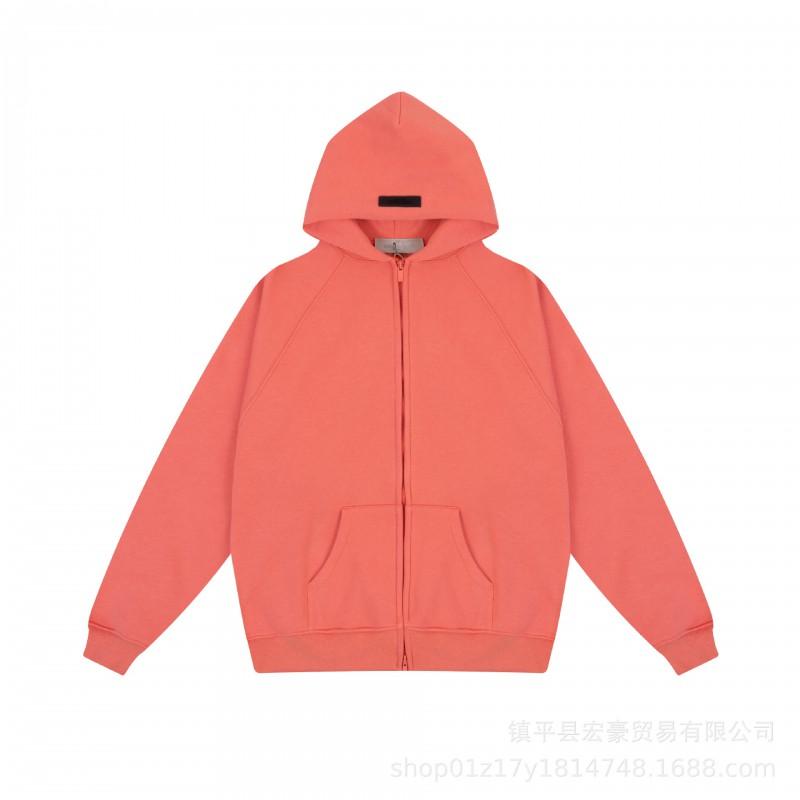 Unisex Oversized Fleece-Lined Hooded Zip-Up Sweatshirt With Embroidered Letter Print