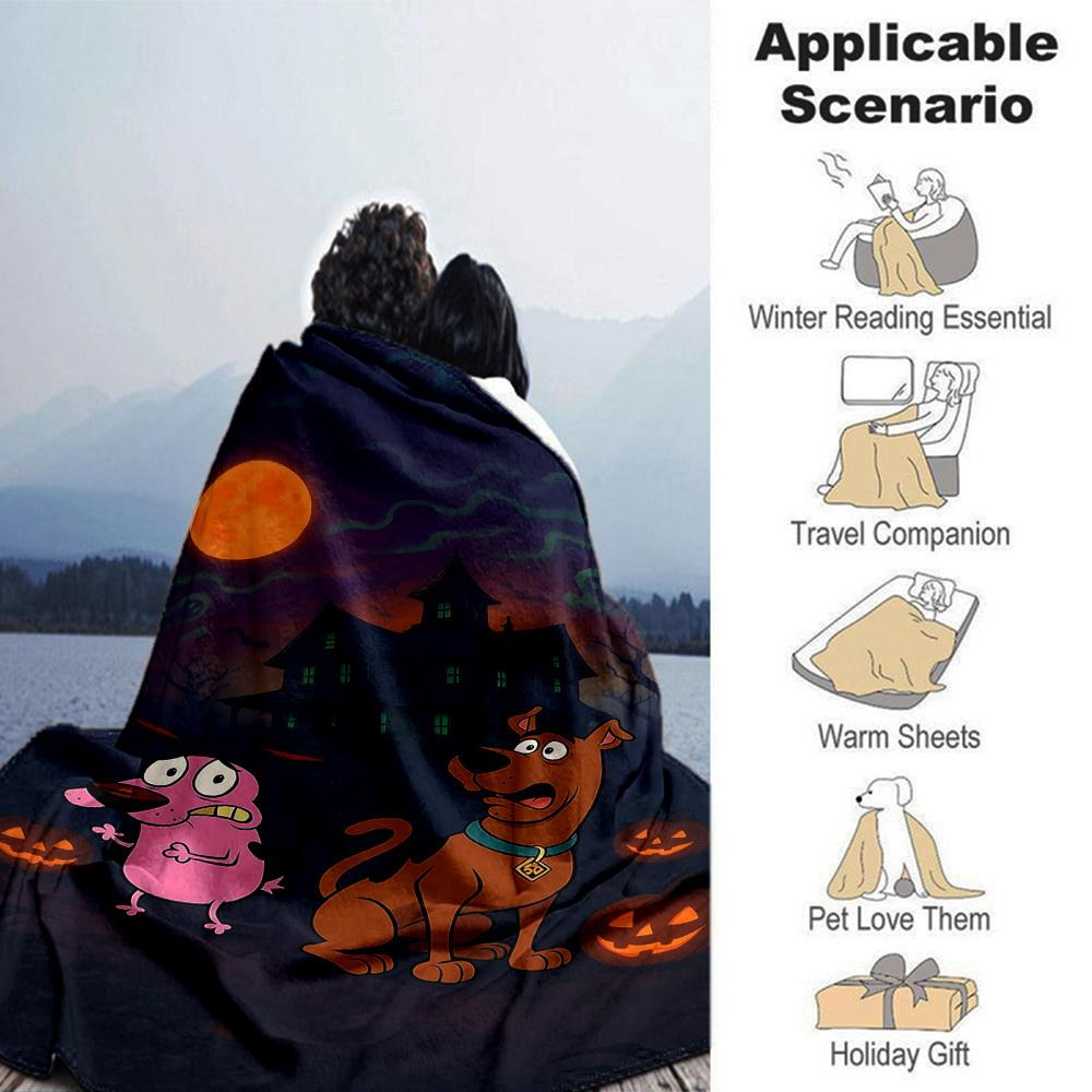 1pc Scooby Doo Halloween Soft Warm Throw Blanket Nap Blanket For Couch Sofa Office Bed Camping Travel,Comfortable
