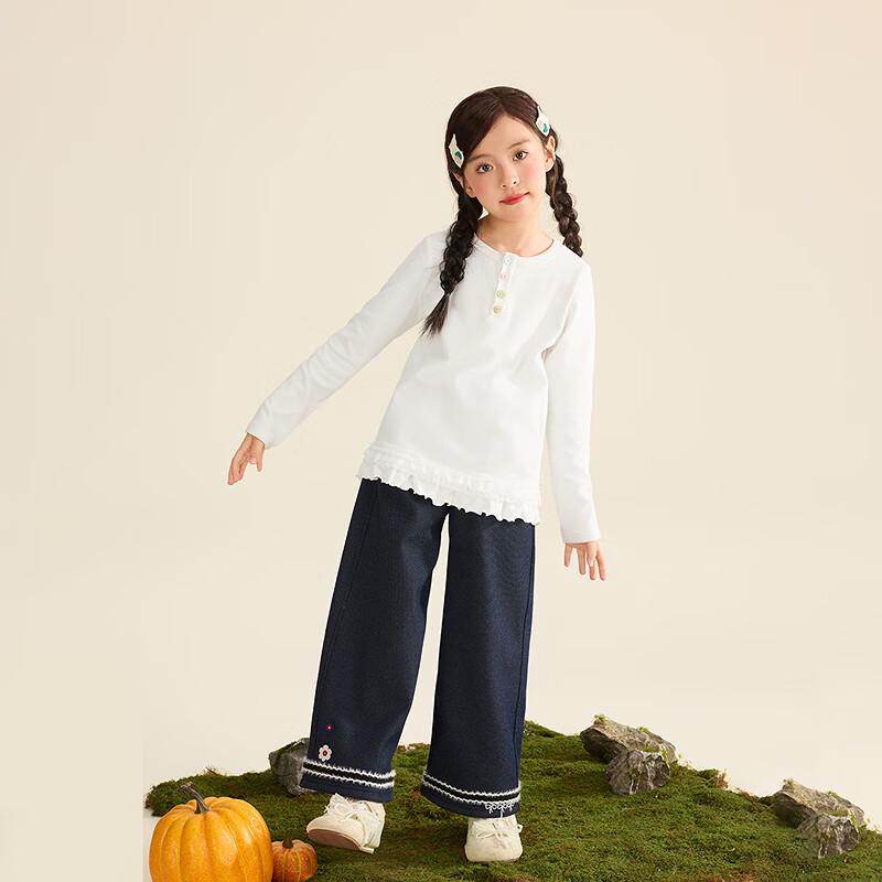 Girls' Antibacterial Long-Sleeve Pullover T-Shirt
