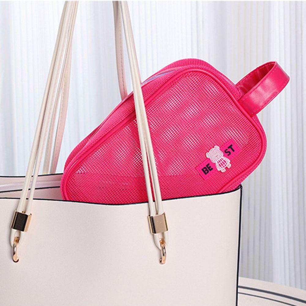Zipper Mesh Makeup Bag Large Capacity Toiletry Storage Bag Casual Transparent Cosmetic Bag  Holiday
