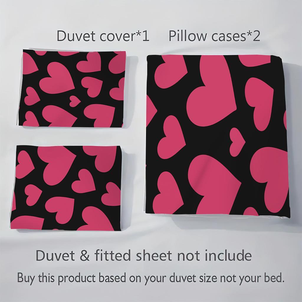 Bed Three-Piece Love Printing Quilt Cover Skin-Friendly Abrasive Pillowcase Quilt Cover 3-Piece Home Textile Products