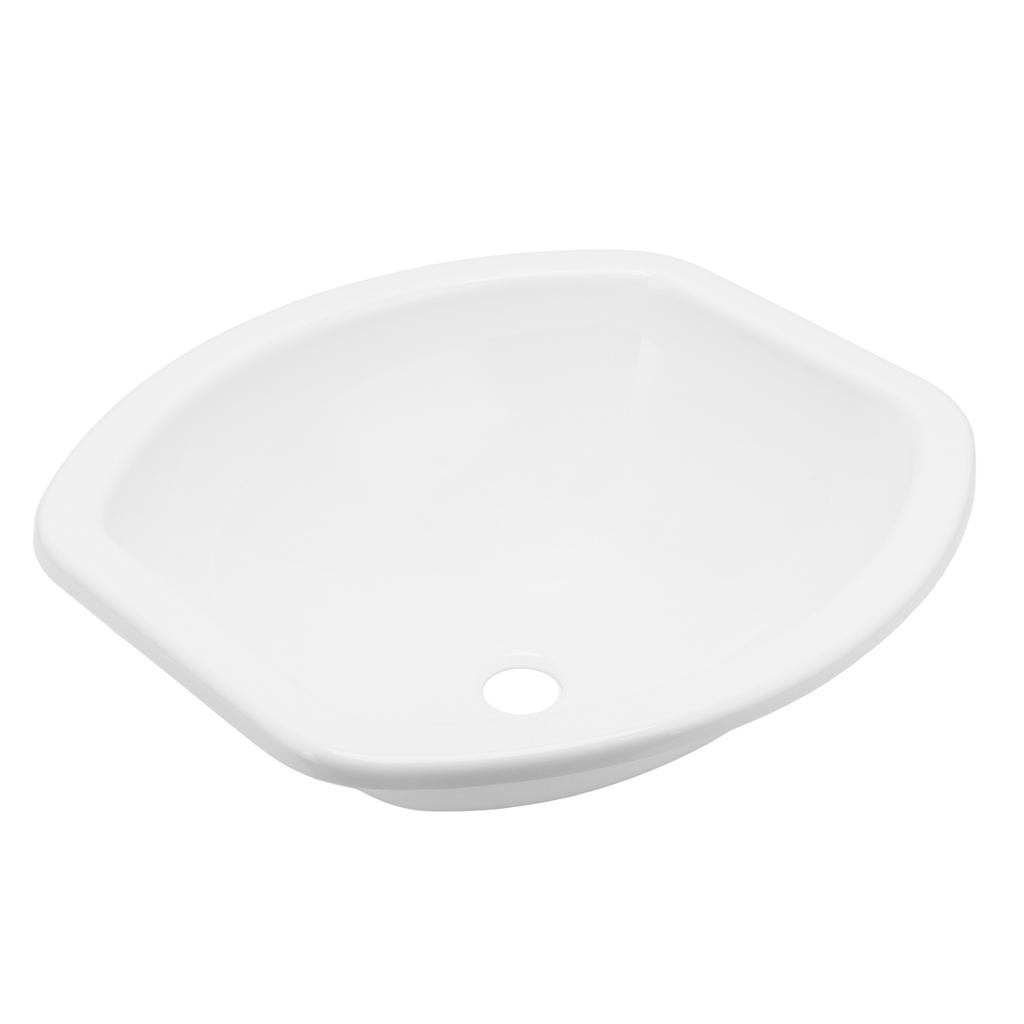 404x384x130mm White Vessel Sink Bowl Modern Acrylic 40mm Drain Hole for Caravans Campers Yachts Bathroom