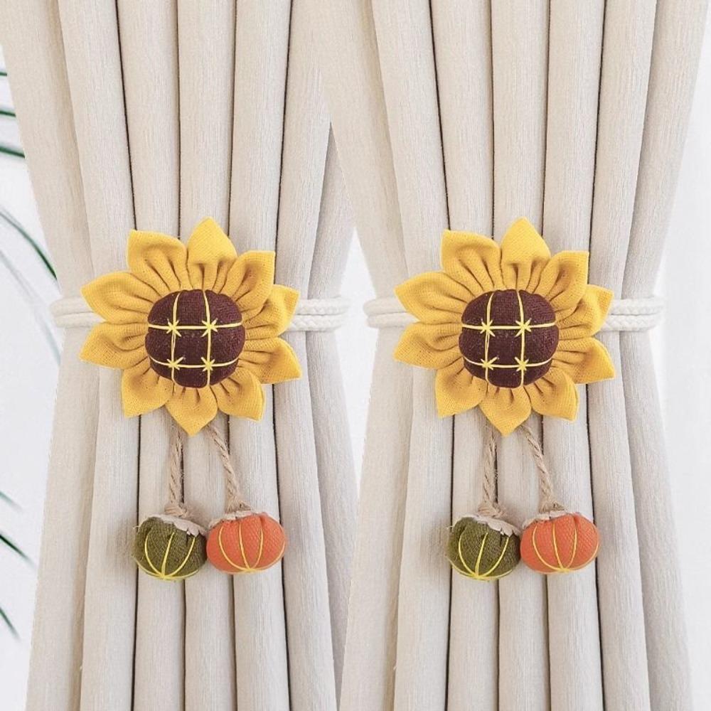 

2PCS Curtain Holder Sunflower Curtain Tieback Cute Curtain Buckle Curtains Rope Holder Home Decor Style 4