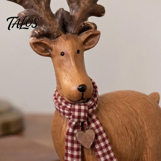 Small Wildlife Sculptures for Shelves Rustic Elk Ornament, Handcrafted Resin Deer Figurine, Decorative Figurines Home Decor Sculpture Countryside