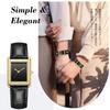 RORIOS Couple's Watches, Popular Men's Lightweight Quartz Roman Analog Square Wristwatch with Leather Band, Simple and Stylish, Perfect for Casual,