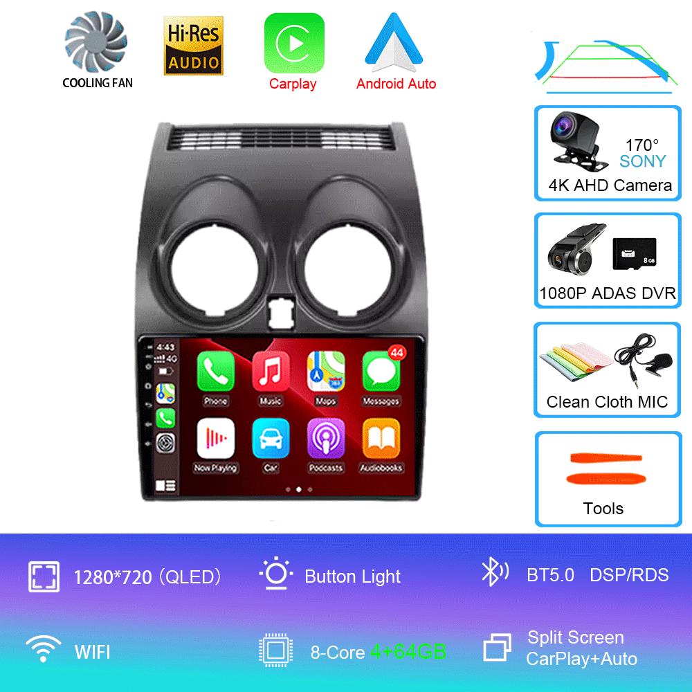 Android 14 Car Radio For Nissan Qashqai 1 J10 2005 - 2015 Multimedia Stereo Video Player Navigation GPS 4G WIFI 360 Camera 9''