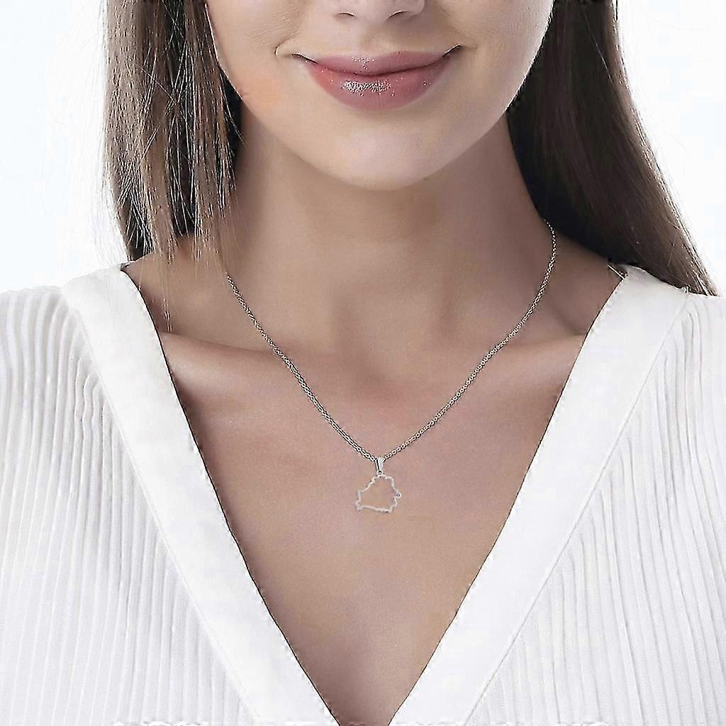 Belorussia Map Necklace Stainless Steel Belorussia Map Party Jewelry Gifts