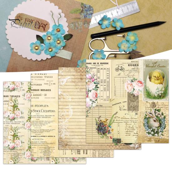 

24 шт./компл. пасхальная фоновая бумага, которую нелегко сломать, винтажная клейкая бумага различных стилей, справочник, бумага для коллажа, скрапбукинга для студентов Sets