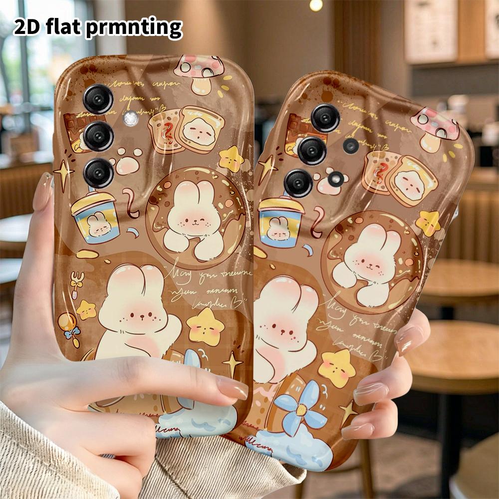 Phone case: 2D flat Samsung Galaxy A34 A35 M05 M06 S20 S22 S21 FE Plus 5G protective case, dessert rabbit, perfect holiday gift for Christmas and Hall
