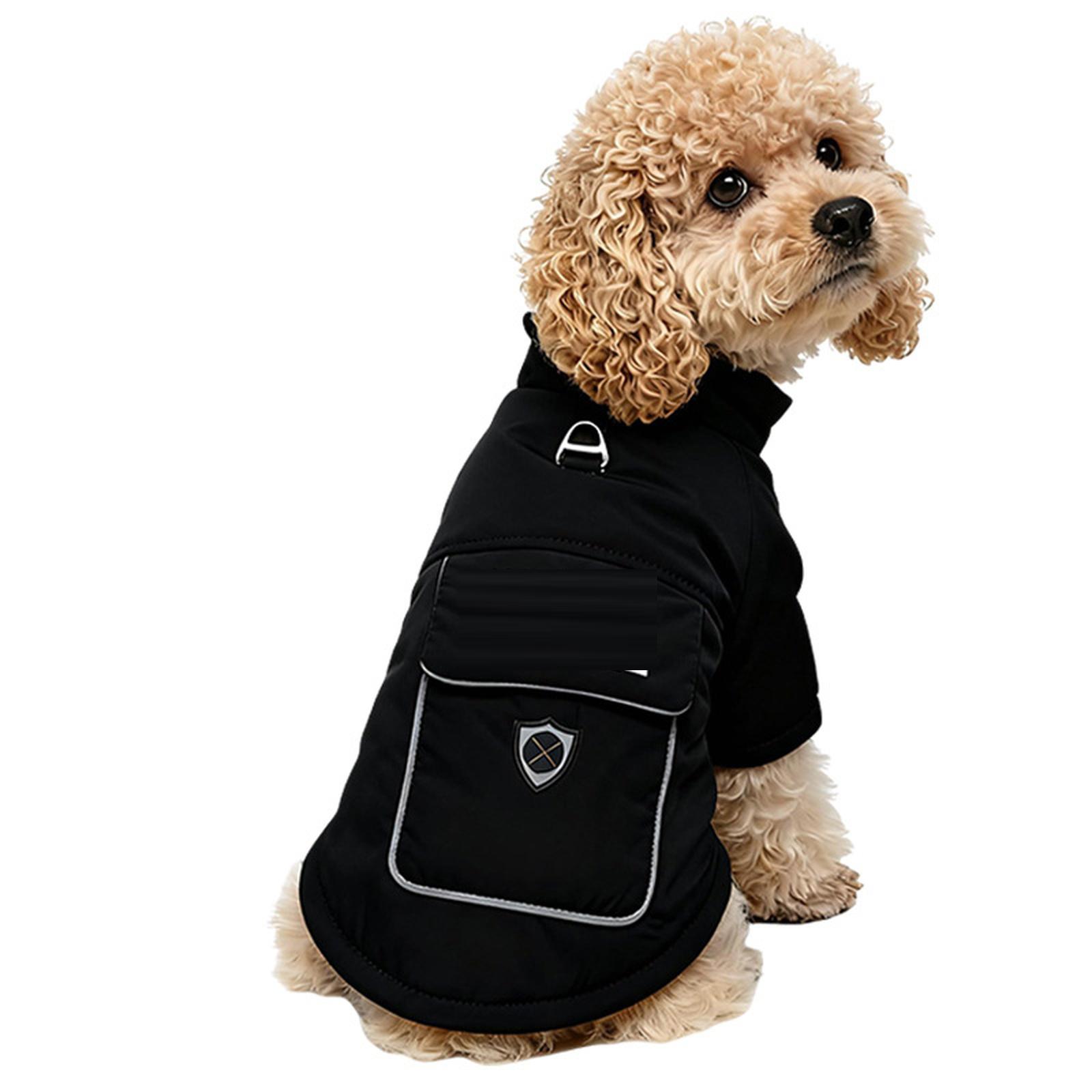 

Winter Thickened Dog Two-Legged Coat Warm Pet Apparel for Small & Medium Dogs L чёрный