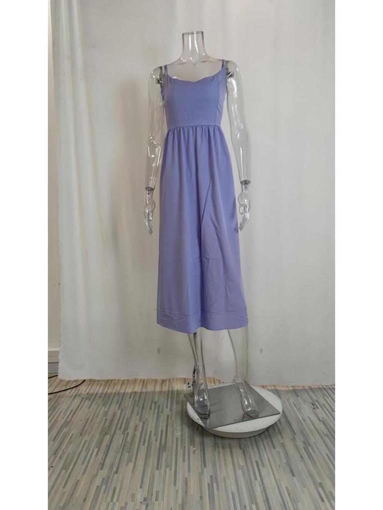 2026 Stylish European & American Women's Slimming Low-Cut Swing Dress