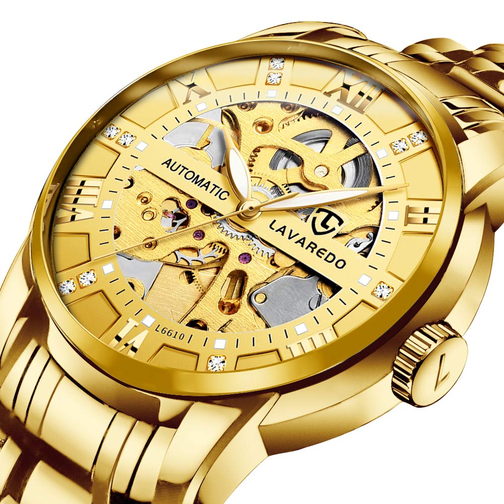 Tevise Men s Skeleton Automatic Watch Silver Stainless Steel Luxury Waterproof Luminescent Diamond Roman Numerals Dial Gold Blue