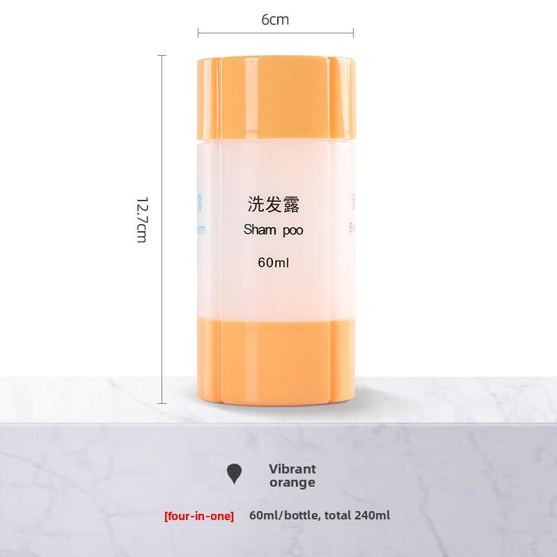 Travel Dispenser Bottle Cosmetics 4-in-1 Travel Portable Set Shampoo Shower Gel Makeup Storage Bottle