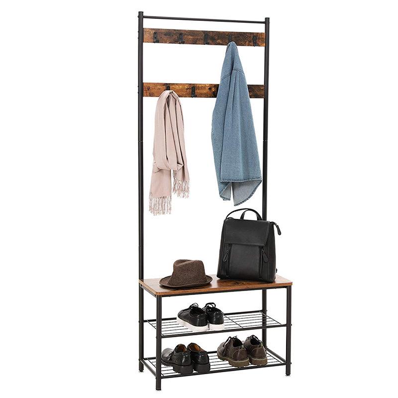 Standing Entryway Organizer: Three-Layer Shoe Rack, Clothes & Hat Holder