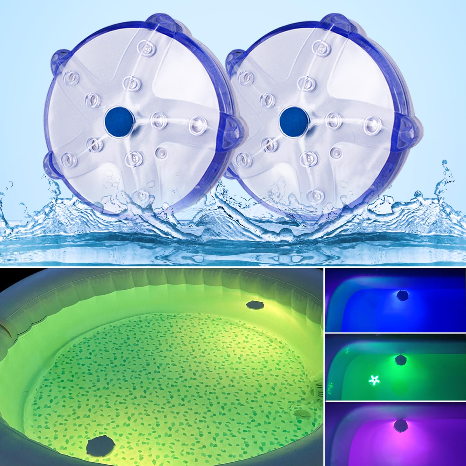 

Underwater Bathtub Underwater LED Diving RGB Floating Pool Floating in IP68 Bath Bath Swimming Set of Battery Operated Light, Light, Light, Light,