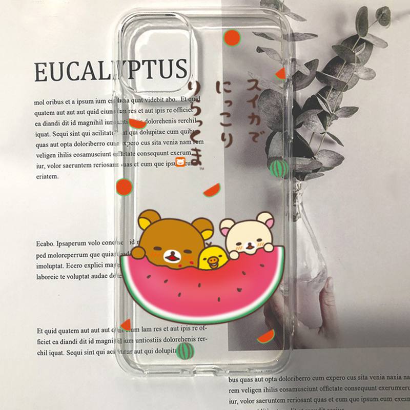 Rilakkuma Kawaii Phone Case For iPhone 11 12 13 14 Mini Pro Max XR X XS TPU Clear Case For 8 7 6 Plus SE 2020